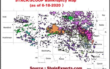 Updated Map : STACK/SCOOP Operators Who Filed Bankruptcy Protection