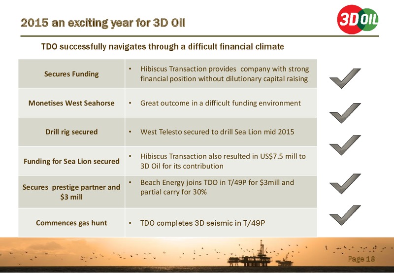 April 2015 Investor Presentation – 3d Oil Limited – slide 17