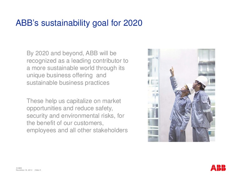 Swiss Sustainability Leaders SRI Conference – Abb Oil Company Inc – slide 5