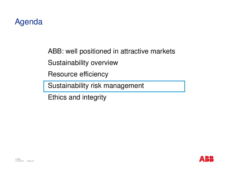 Exane 2nd SRI Conference – Abb Oil Company Inc – slide 21