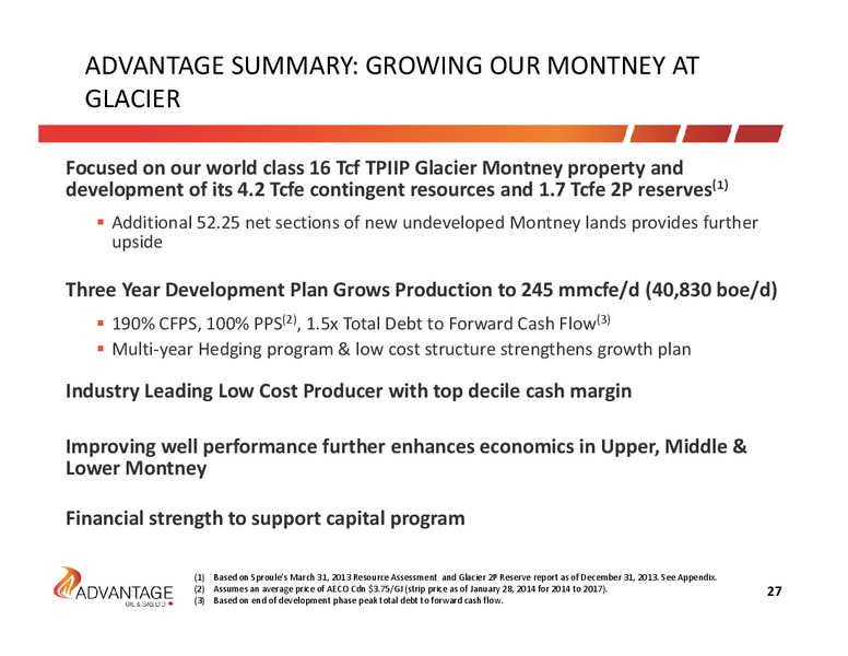 January 2015 Investor Presentation – Advantage Oil & Gas Ltd. – slide 27