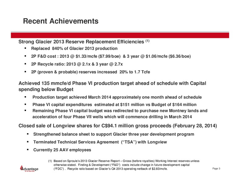 March 2014 Investor Presentation – Advantage Oil & Gas Ltd. – slide 3