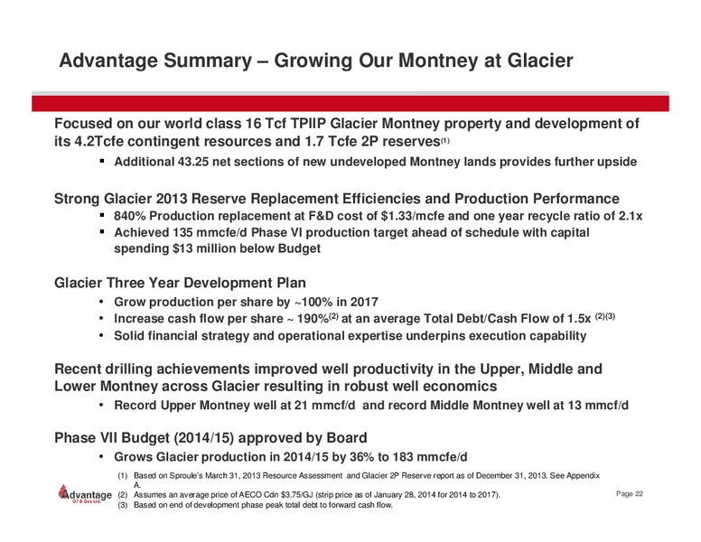 June 2014 Investor Presentation – Advantage Oil & Gas Ltd. – slide 22