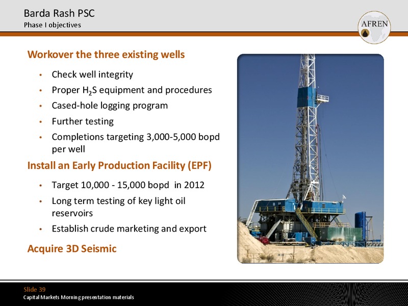 January 2012 Investor Presentation – Afren Plc – slide 38