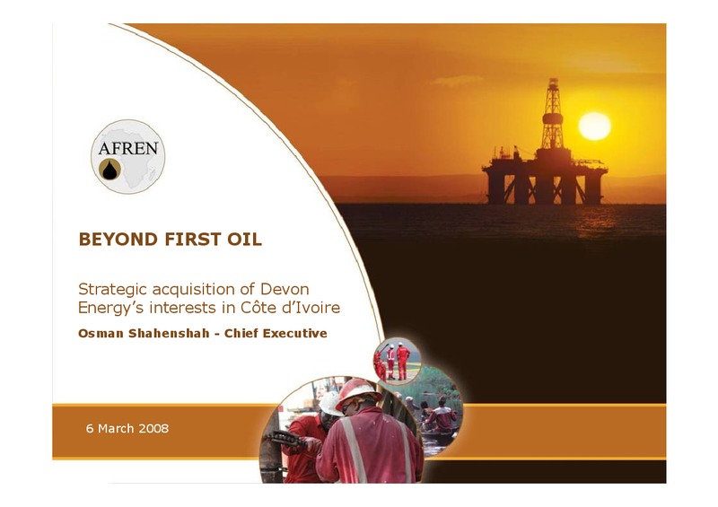 March 2008 Investor Presentation – Afren Plc – slide 1