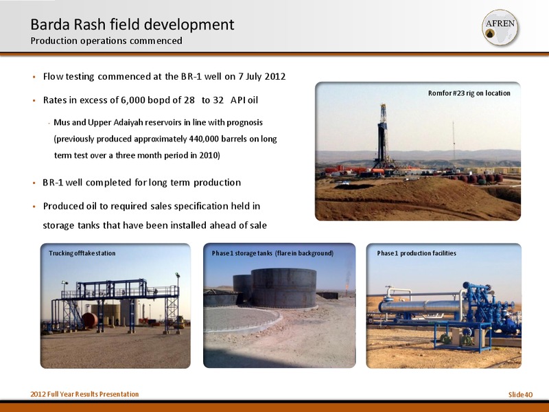 2012 Full Year Results – Afren Plc – slide 39