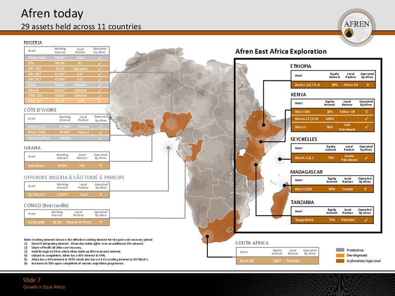 May 2011 Investor Presentation – Afren Plc – slide 6