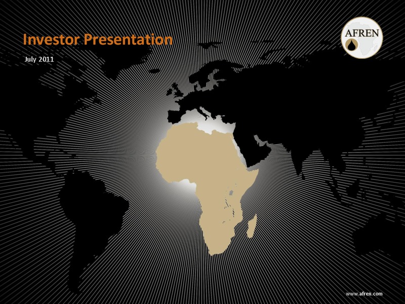 July 2011 Investor Presentation – Afren Plc – slide 1