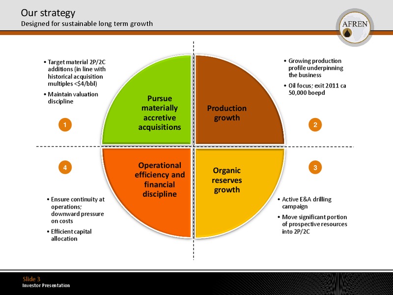 July 2011 Investor Presentation – Afren Plc – slide 2