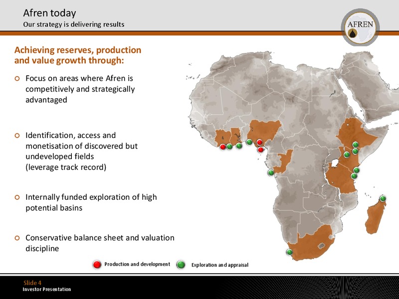 July 2011 Investor Presentation – Afren Plc – slide 3