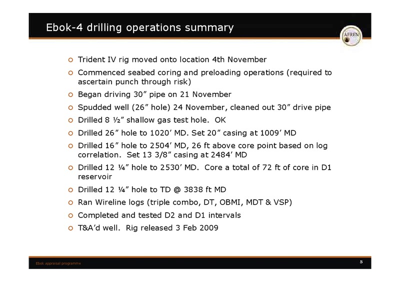 Ebok Capital Markets Presentation – Afren Plc – slide 19