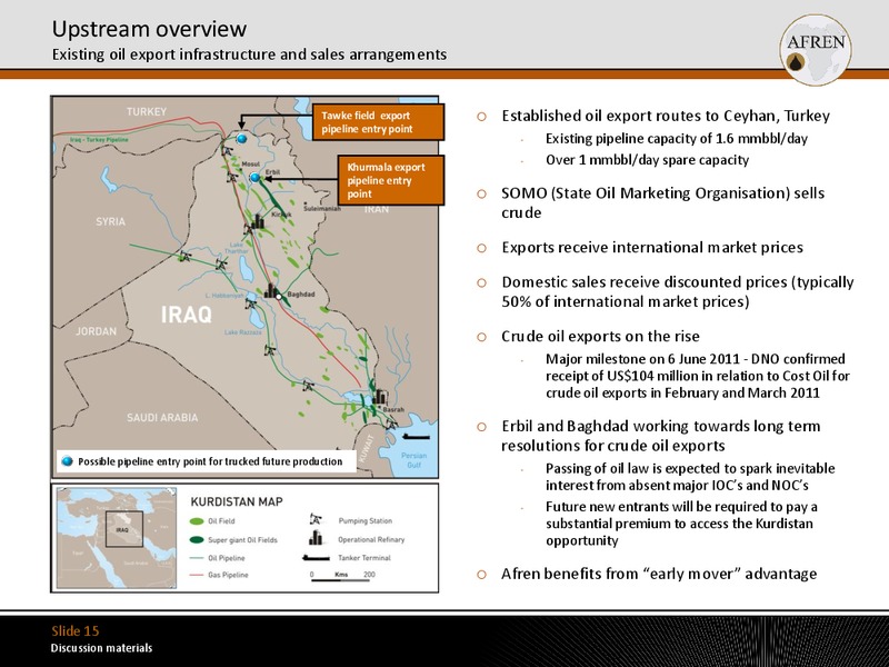 Acquisition and strategic entry into the Kurdistan region of Iraq – Afren Plc – slide 14