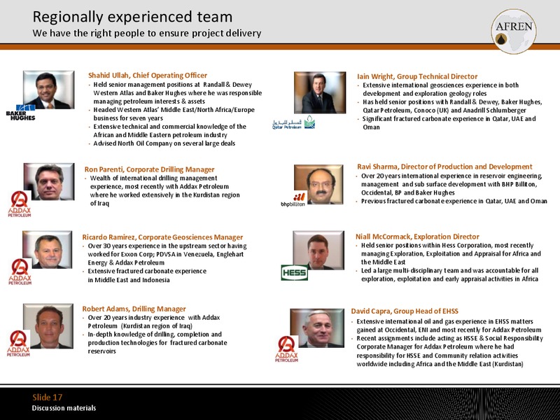 Acquisition and strategic entry into the Kurdistan region of Iraq – Afren Plc – slide 16