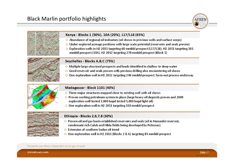 2010 Half Yearly Results – Afren Plc – slide 26