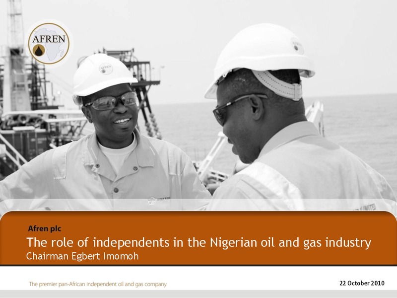 October 2010 Investor Presentation – Afren Plc – slide 1