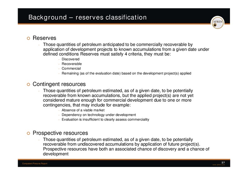 November 2009 Investor Presentation – Afren Plc – slide 26