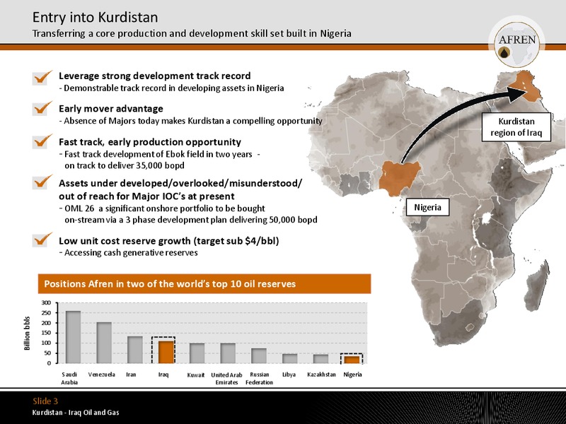 November 2011 Investor Presentation – Afren Plc – slide 3