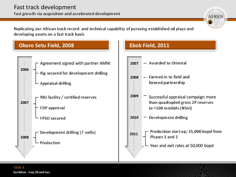 November 2011 Investor Presentation – Afren Plc – slide 4