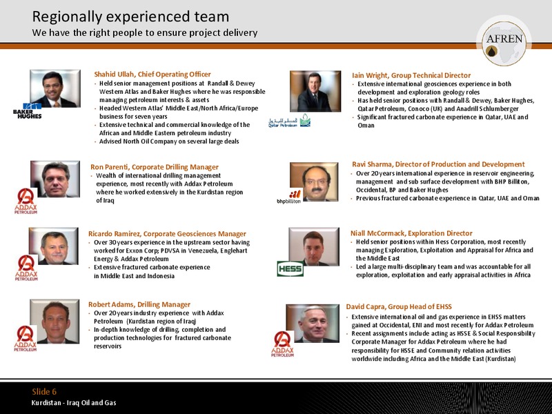 November 2011 Investor Presentation – Afren Plc – slide 6