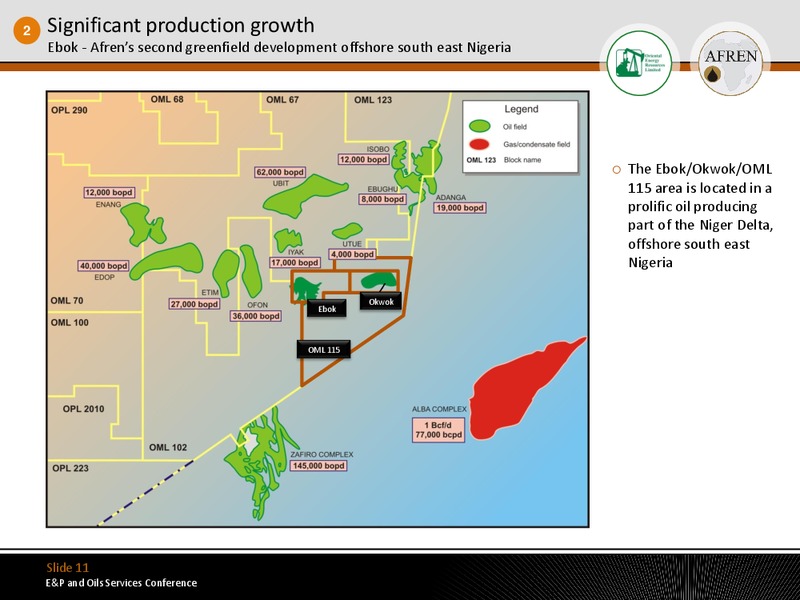 EP and Oils Services Conference – Afren Plc – slide 10