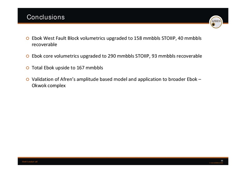 Ebok 5 Analyst Call – Afren Plc – slide 10