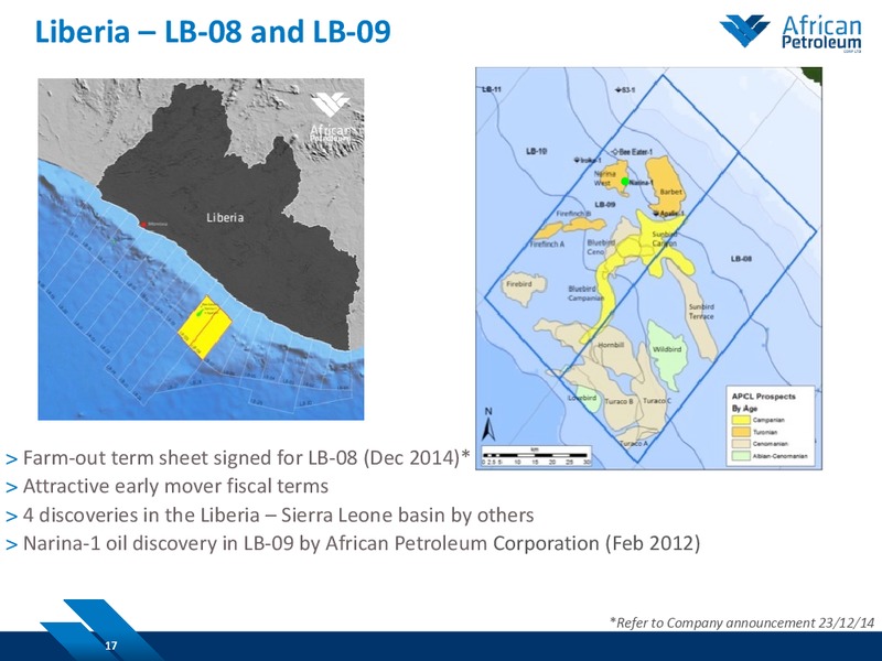 February 2015 Investor Presentation – African Petroleum – slide 16
