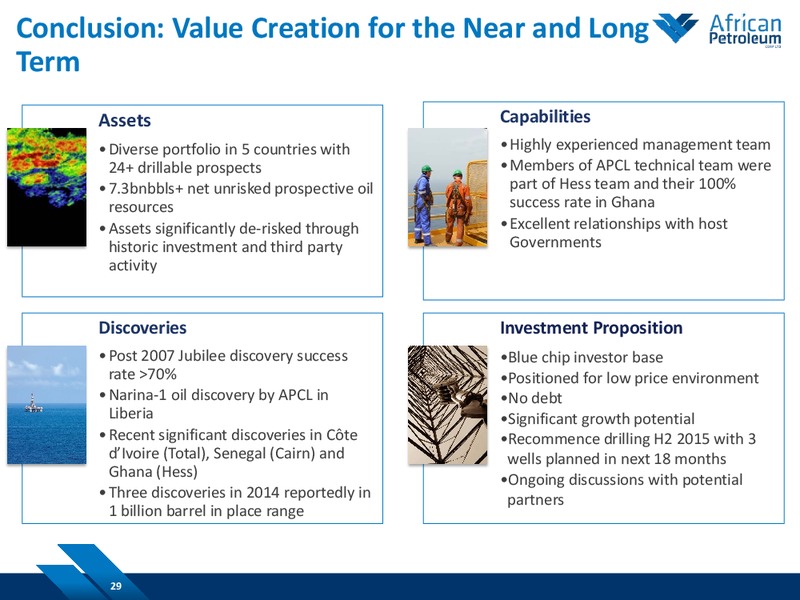 February 2015 Investor Presentation – African Petroleum – slide 28