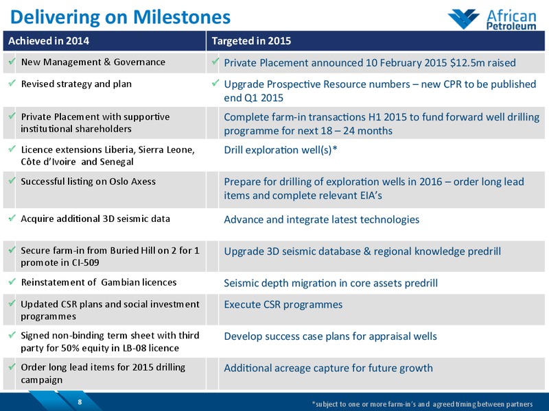 March 2015 Investor Presentation – African Petroleum – slide 7