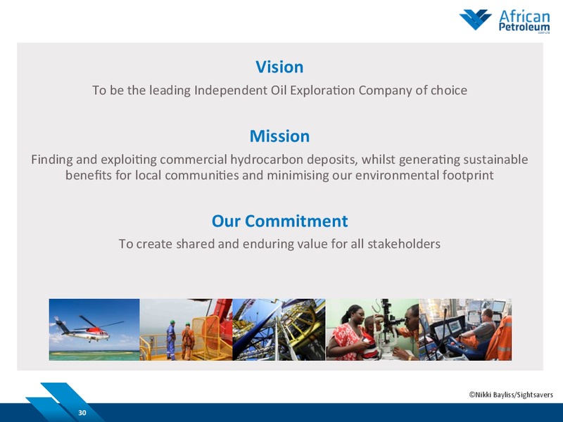 March 2015 Investor Presentation – African Petroleum – slide 29