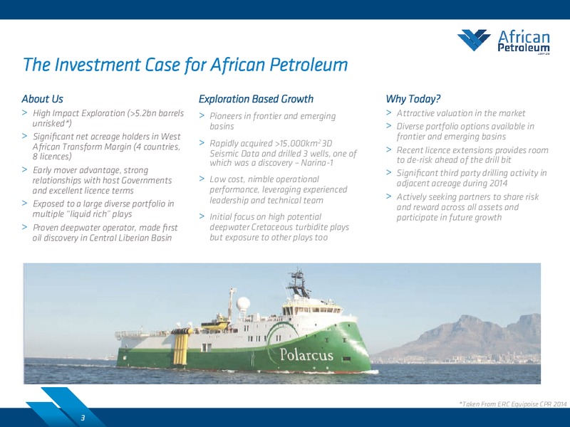 COMPANY PRESENTATION: NATURAL RESOURCES FORUM – African Petroleum – slide 2