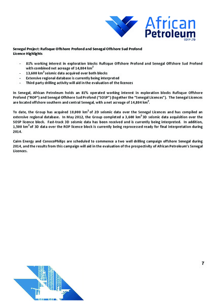 Q1 2014 REPORTS – African Petroleum – slide 9