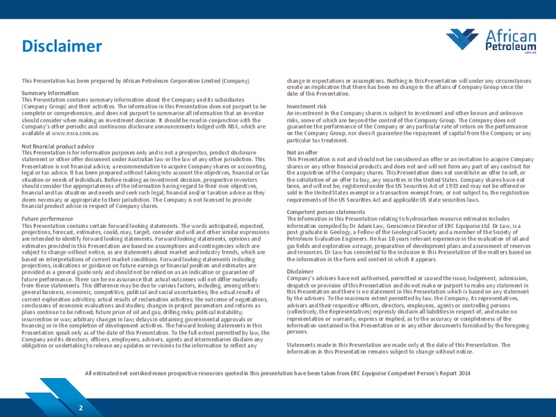 MAY 2014 CORPORATE PRESENTATION – African Petroleum – slide 2