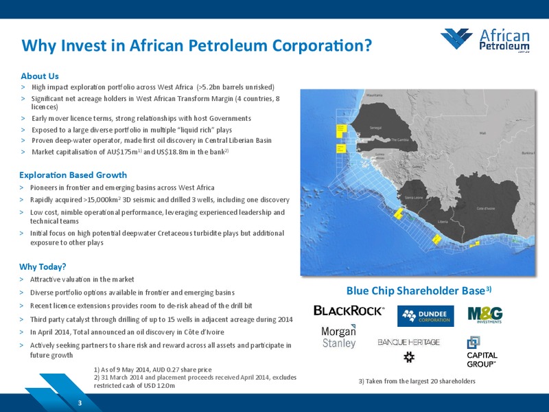 JUNE 2014 COMPANY PRESENTATION – African Petroleum – slide 3