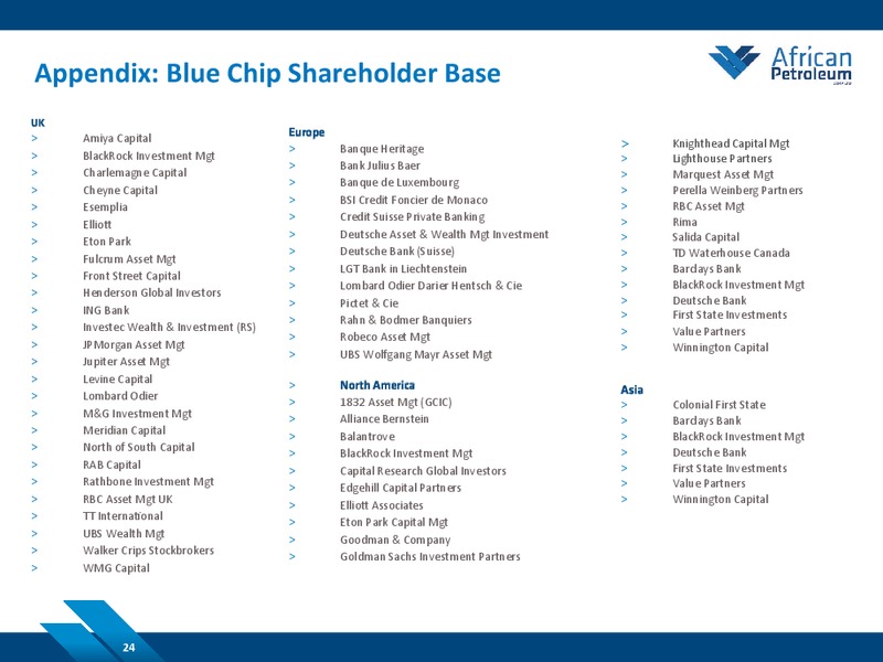 JUNE 2014 COMPANY PRESENTATION – African Petroleum – slide 24