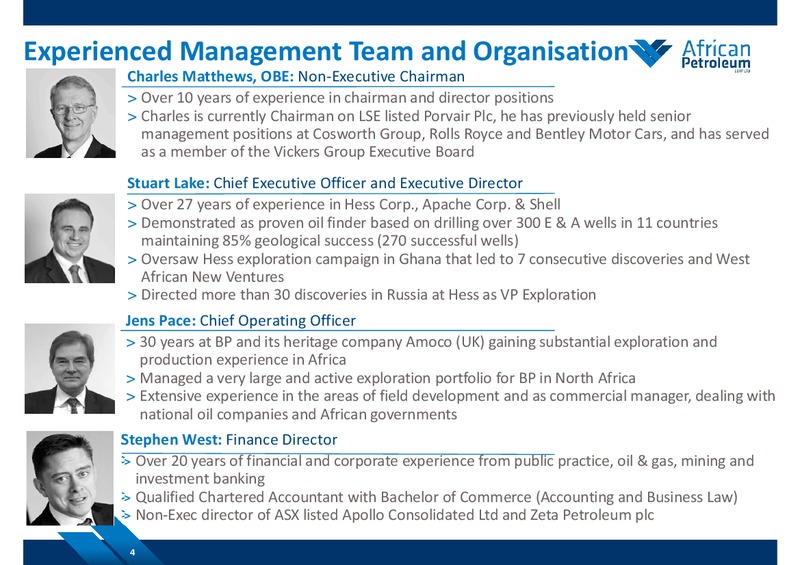SEPTEMBER 2014 COMPANY PRESENTATION – African Petroleum – slide 3
