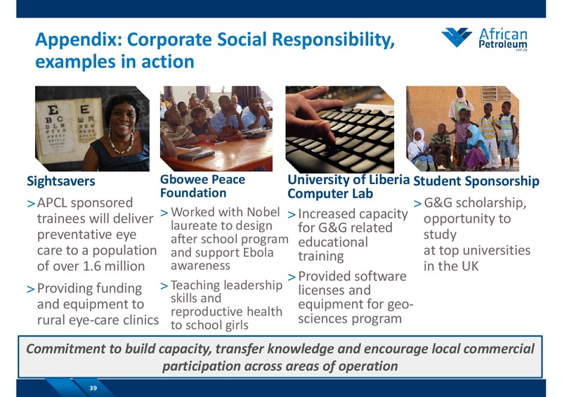 SEPTEMBER 2014 COMPANY PRESENTATION – African Petroleum – slide 38