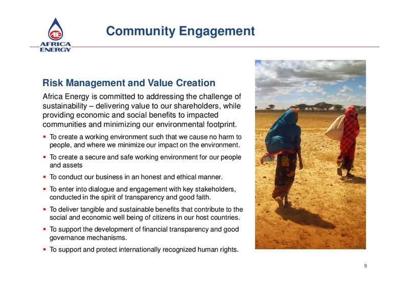 Africa Energy: New Focus New People – Africa Energy – slide 9