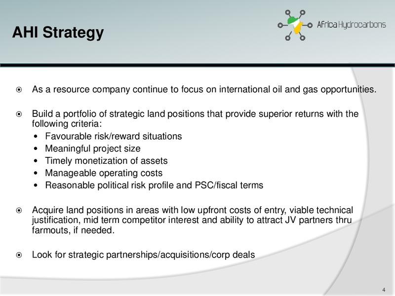 March 2015 Investor Presentation – Africa Hydrocarbons Inc. – slide 3