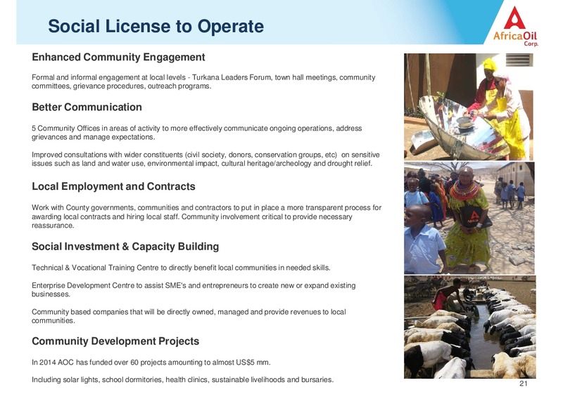 November 2014 Investor Presentation – Africa Oil Corp. – slide 21