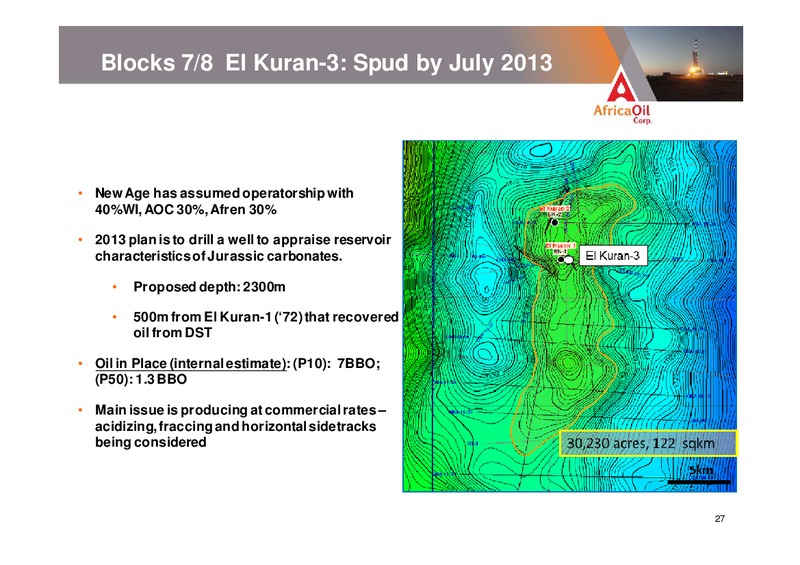 JANUARY 2013 CORPORATE PRESENTATION – Africa Oil Corp. – slide 27