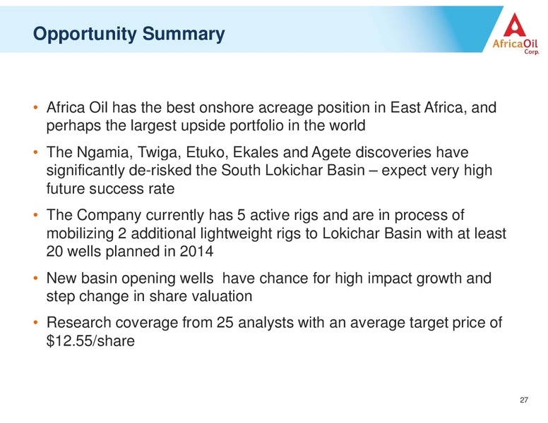 SEB NORDIC SEMINAR COPENHAGEN – Africa Oil Corp. – slide 27