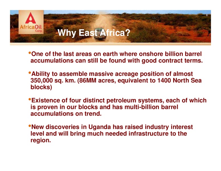 INVESTOR PRESENTATION – Africa Oil Corp. – slide 6