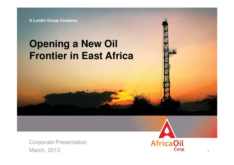 CORPORATE PRESENTATION – Africa Oil Corp. – slide 1