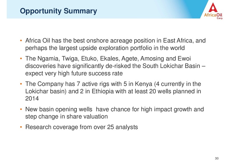 Corporate Presentation – Africa Oil Corp. – slide 30