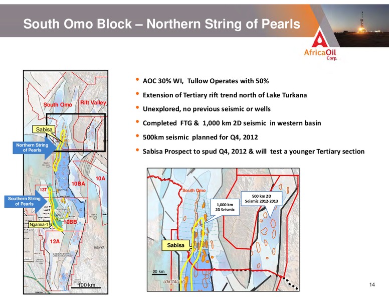 SEPTEMBER 2012 INVESTOR PRESENTATION – Africa Oil Corp. – slide 14