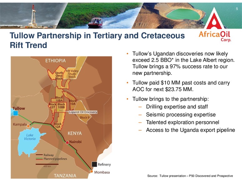 HUNTING ELEPHANTS IN EAST AFRICAS RIFT BASINS – Africa Oil Corp. – slide 5