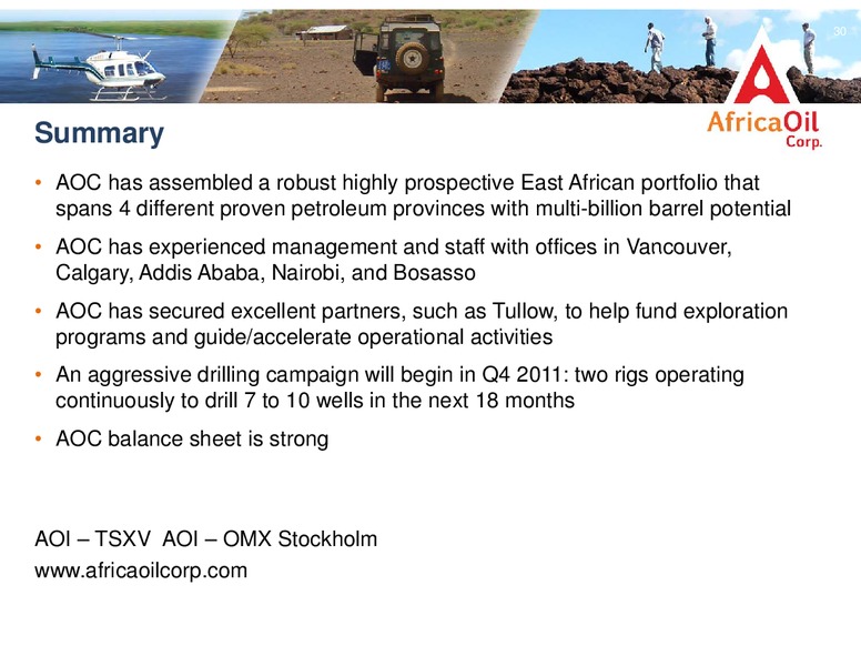 HUNTING ELEPHANTS IN EAST AFRICAS RIFT BASINS – Africa Oil Corp. – slide 30