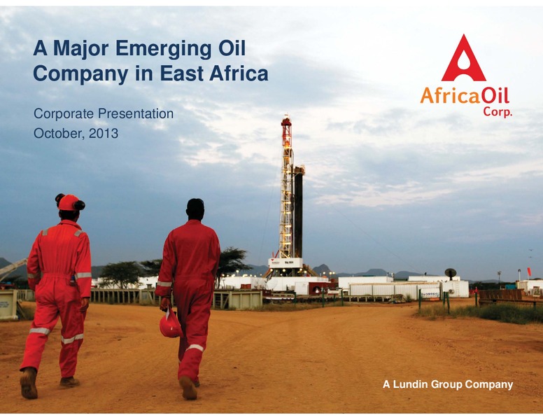 OCTOBER 2013 CORPORATE PRESENTATION – Africa Oil Corp. – slide 1