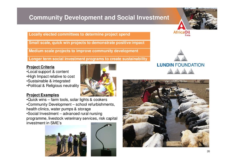 OPENING A NEW OIL FRONTIER IN EAST AFRICA – Africa Oil Corp. – slide 26