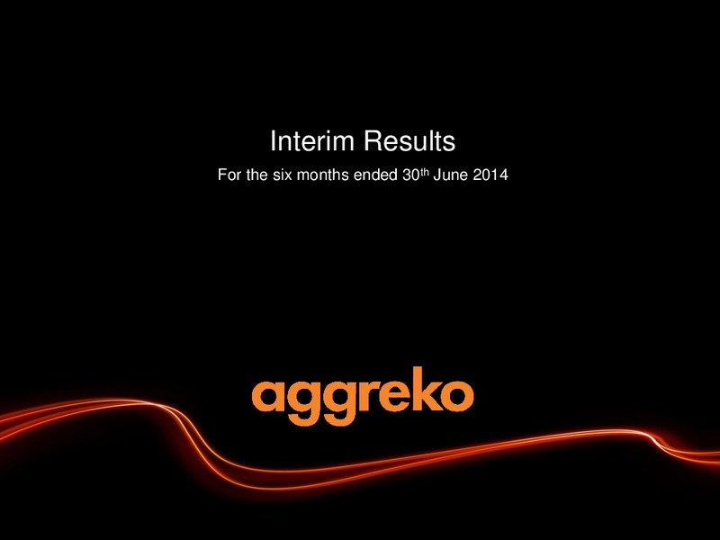 Interim results – Aggreko Plc – slide 1